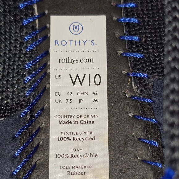 Rothy’s THE POINT Gray And Black Camo Knit Pointed Toe Flats Women's Size 10 W - Picture 6 of 9